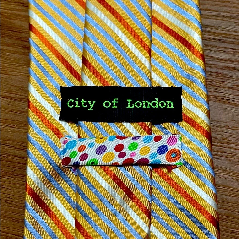 City Of London Beige Striped Men’s Tie